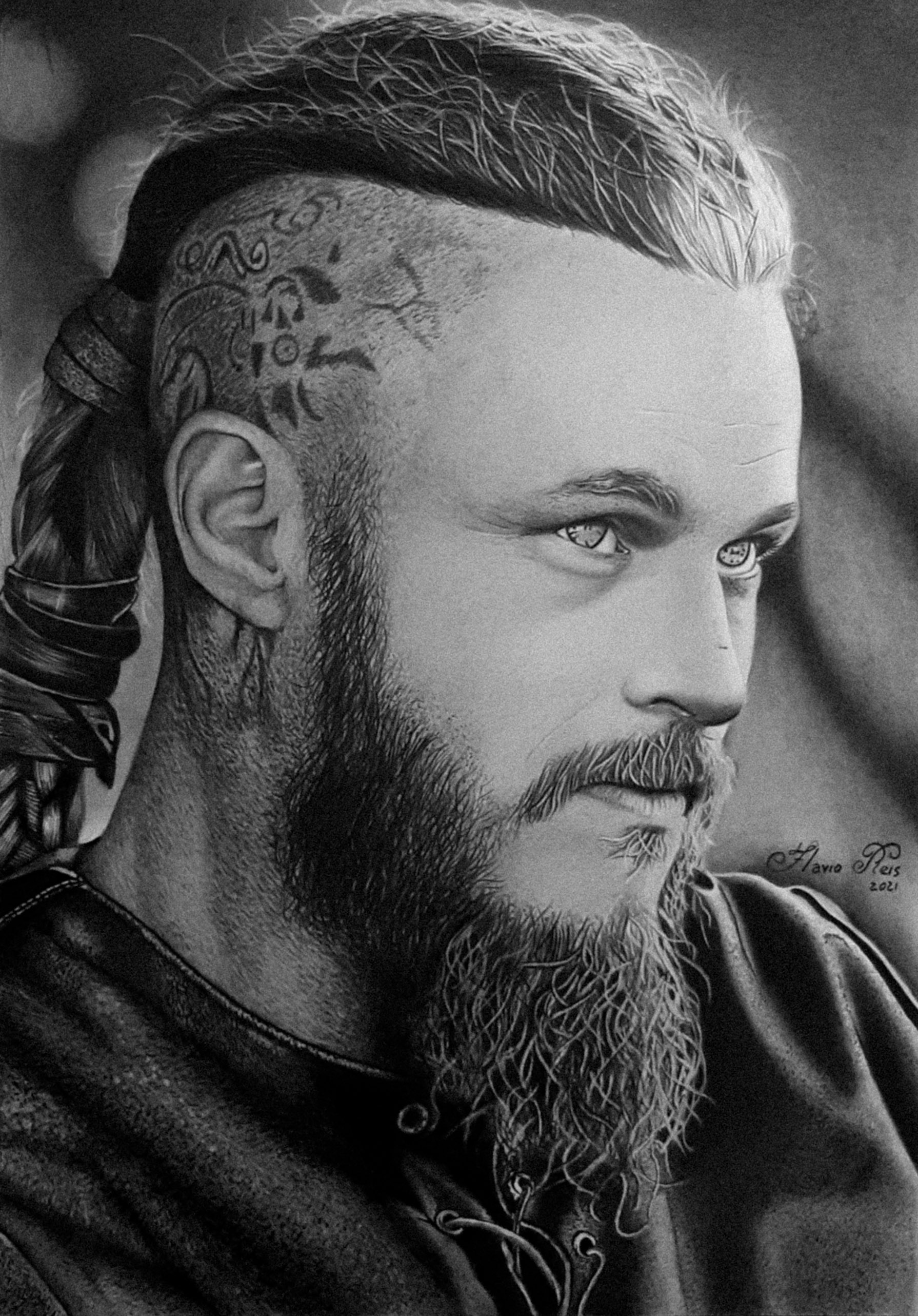 Retrato realista desenhado a lápis