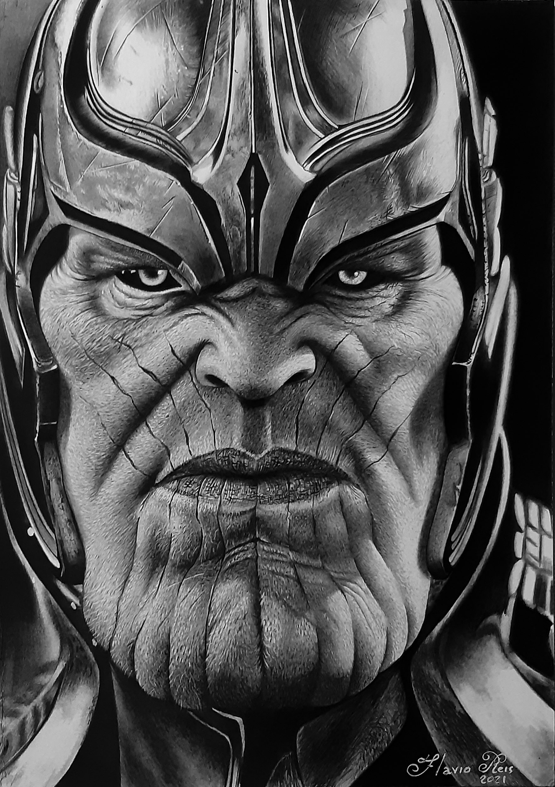 Desenho em estilo realista com foco em luz e sombra